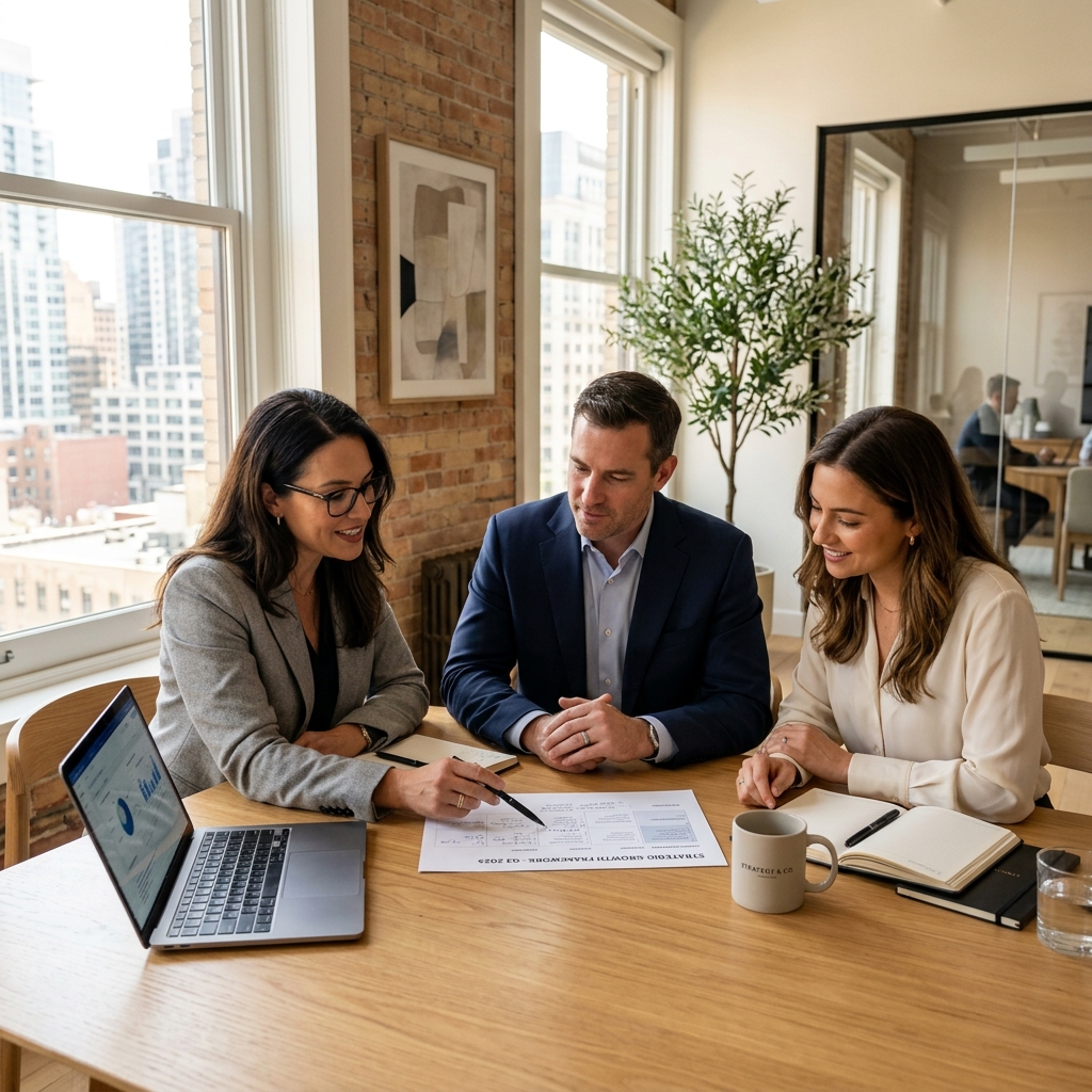 Equipo de consultores colaborando