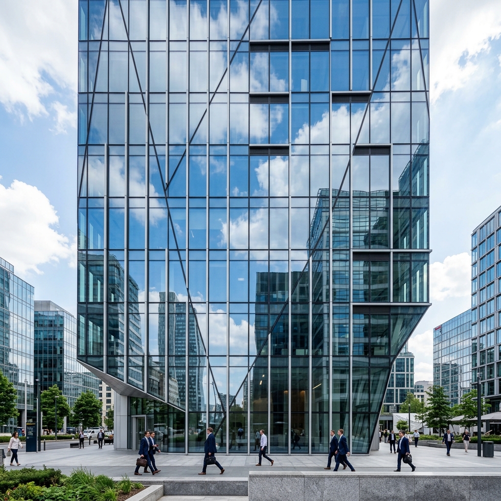 Fachada de edificio corporativo moderno